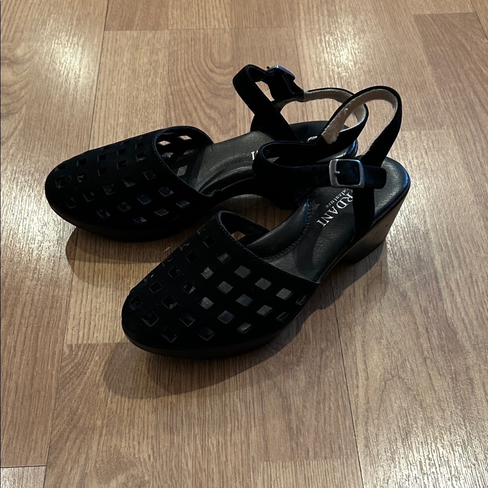 Cordani Black Wedge Sandals